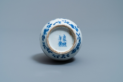 A Chinese blue and white bottle vase, 19th C.