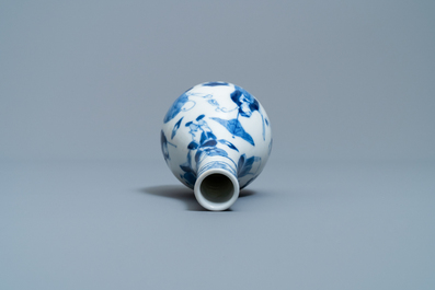 A Chinese blue and white bottle vase, 19th C.