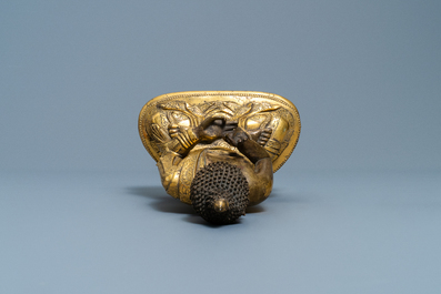 A Chinese gilt bronze figure of Buddha, 17th C.