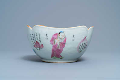 A Chinese famille rose 'Wu Shuang Pu' bowl, 19th C.