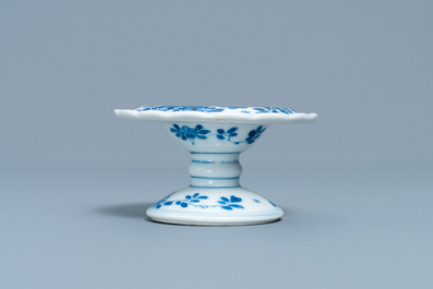 A Chinese blue and white salt after a European silver model, Kangxi