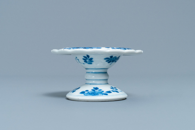 A Chinese blue and white salt after a European silver model, Kangxi