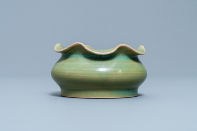 A Chinese Longquan celadon brush washer, Yuan/Ming
