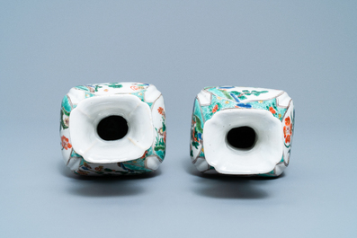 Two Chinese famille verte 'qilin' vases, Kangxi