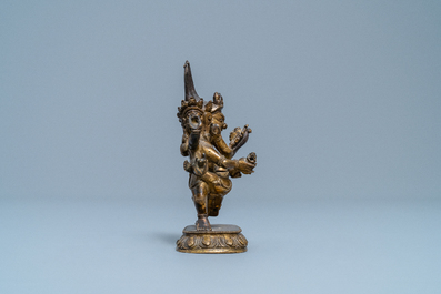 Une figure de Hayagriva en bronze dor&eacute;, Sino-Tibet, 18/19&egrave;me