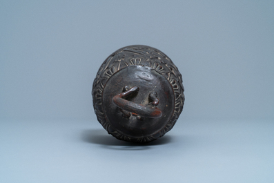 A Chinese bronze 'lotus' bell, Qing