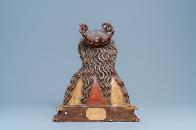 A polychrome wooden bust of the Virgin Mary, Germany, 15/16th C.
