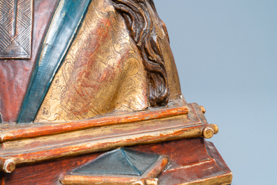 A polychrome wooden bust of the Virgin Mary, Germany, 15/16th C.