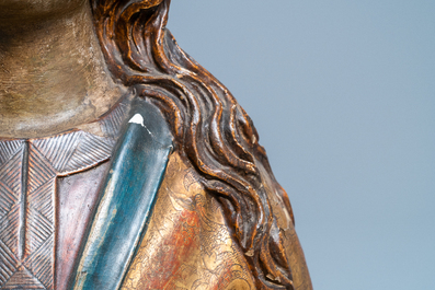 A polychrome wooden bust of the Virgin Mary, Germany, 15/16th C.
