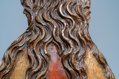 A polychrome wooden bust of the Virgin Mary, Germany, 15/16th C.