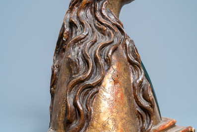 A polychrome wooden bust of the Virgin Mary, Germany, 15/16th C.