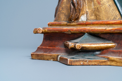 A polychrome wooden bust of the Virgin Mary, Germany, 15/16th C.