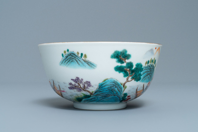 A fine Chinese famille rose bowl, Qianlong mark, 20th C.