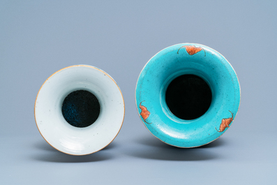 Two Chinese famille rose vases, 19th C.