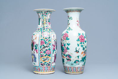 Two Chinese famille rose vases, 19th C.