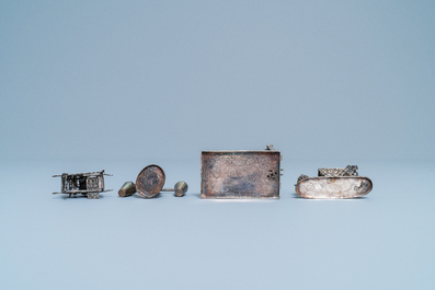 Une collection de miniatures en argent, Chine, 19&egrave;me
