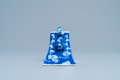 A Chinese blue and white teapot after a Yixing model, 19th C.