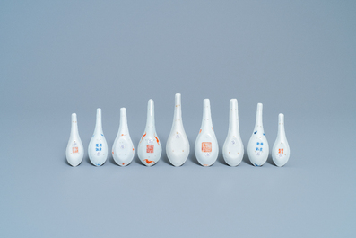 Nine various Chinese spoons for the Straits or Peranakan market, 19/20th C.