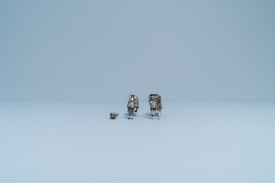Une collection de miniatures en argent, Chine, 19&egrave;me