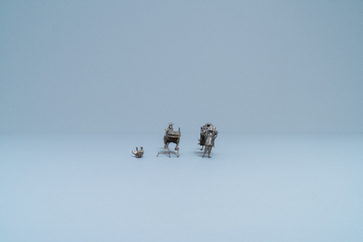 Une collection de miniatures en argent, Chine, 19&egrave;me