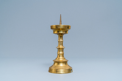 A Flemish bronze candlestick, 15/16th C.