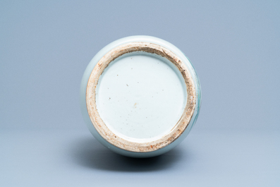 A Chinese famille rose 'Zhang Guolao' vase, 19/20th C.