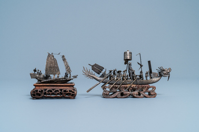 Une collection de miniatures en argent, Chine, 19&egrave;me