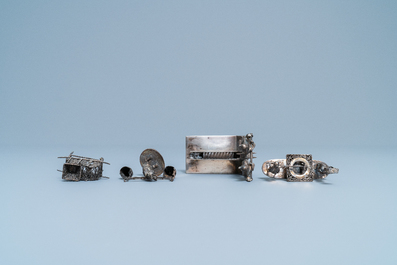 Une collection de miniatures en argent, Chine, 19&egrave;me