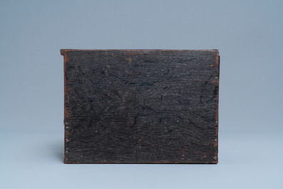 A Dutch wood marquetry and bone inlay table cabinet, 17th C.