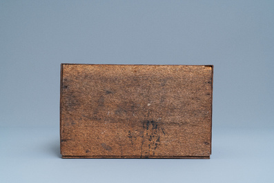 A Dutch wood marquetry and bone inlay table cabinet, 17th C.