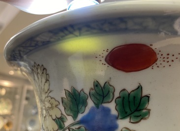 A Chinese wucai 'gu' vase with a phoenix, Shunzhi