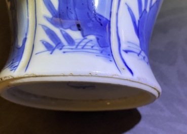 Three Chinese blue and white vases, Kangxi