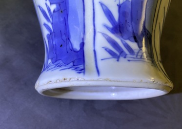Three Chinese blue and white vases, Kangxi