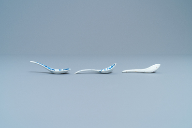 Twintig Chinese blauw-witte lepels, 19/20e eeuw