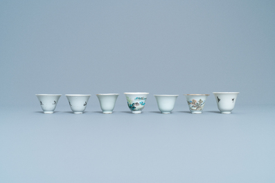 Une collection de 14 r&eacute;chauds en porcelaine de Chine qianjiang cai, 19/20&egrave;me