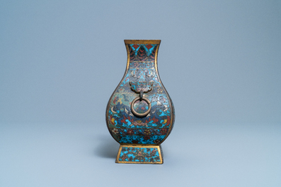 A Chinese cloisonn&eacute; 'fanghu' vase, Wanli