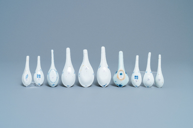 Twintig Chinese blauw-witte lepels, 19/20e eeuw