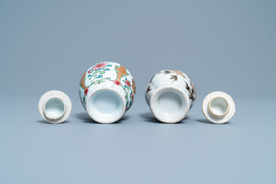 Two Chinese famille rose tea caddies, Yongzheng