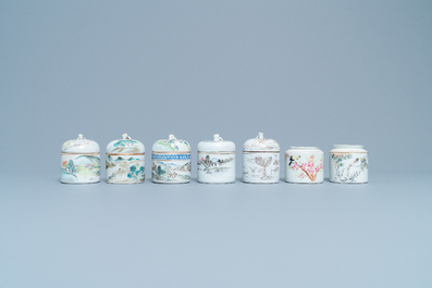 Une collection de 14 r&eacute;chauds en porcelaine de Chine qianjiang cai, 19/20&egrave;me