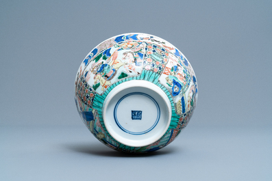 Un bol en porcelaine de Chine famille verte &agrave; d&eacute;cor de 'La romance de la chambre de l'ouest', Kangxi