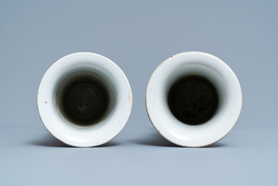 A Chinese famille verte capucin brown-ground four-piece garniture, 19th C.