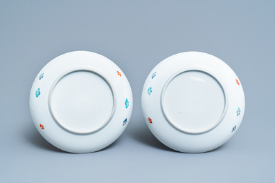 Four Japanese Kakiemon 'deer' plates, Edo, 17/18th C.