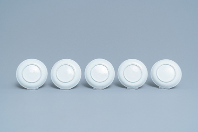Seven Chinese famille rose cups and five saucers, Qianlong