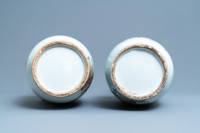 Une paire de vases en porcelaine de Chine qianjiang cai, 19/20&egrave;me