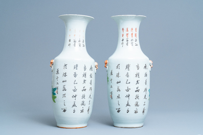 Une paire de vases en porcelaine de Chine qianjiang cai, 19/20&egrave;me