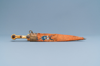 A 'kindjal' dagger with bone handle, Eastern Europe, 19th C.