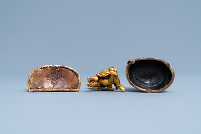 Two Sino-Tibetan gilt bronze figures, 19th C.