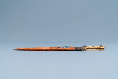 A 'kindjal' dagger with bone handle, Eastern Europe, 19th C.