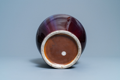 A Chinese monochrome flamb&eacute;-glazed vase, Qianlong
