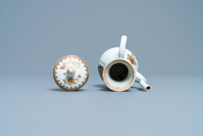 Une chocolati&egrave;re armori&eacute;e en porcelaine de Chine aux armes de van Rheden, Qianlong